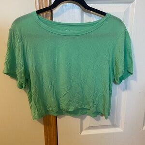 American Eagle Outfitters Green Boxy Crop T-Shirt